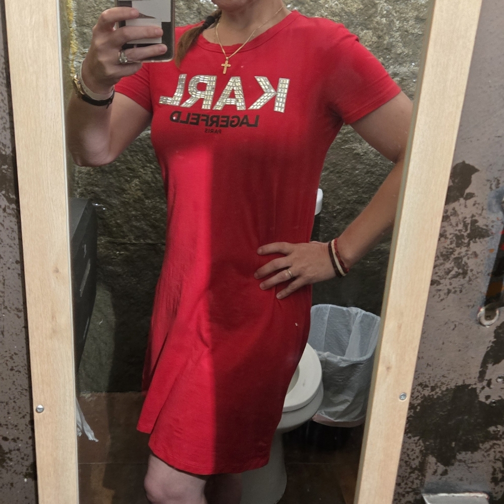 Karl Lagerfeld Red Women's Dress - Picture 7 of 12
